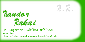 nandor rakai business card